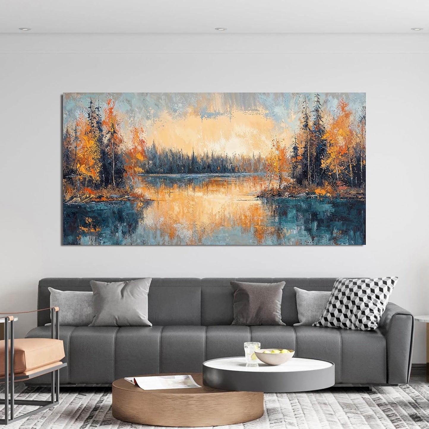 Canvas Wall Art Decor Large Wall Art for Living Room Canvas Art Wall Decor Nature Landscape Wall Art Decor Pictures Yellow Nightfall Wall Art Prints Artwork for Walls Bedroom Office Wall Decor 24"X48"