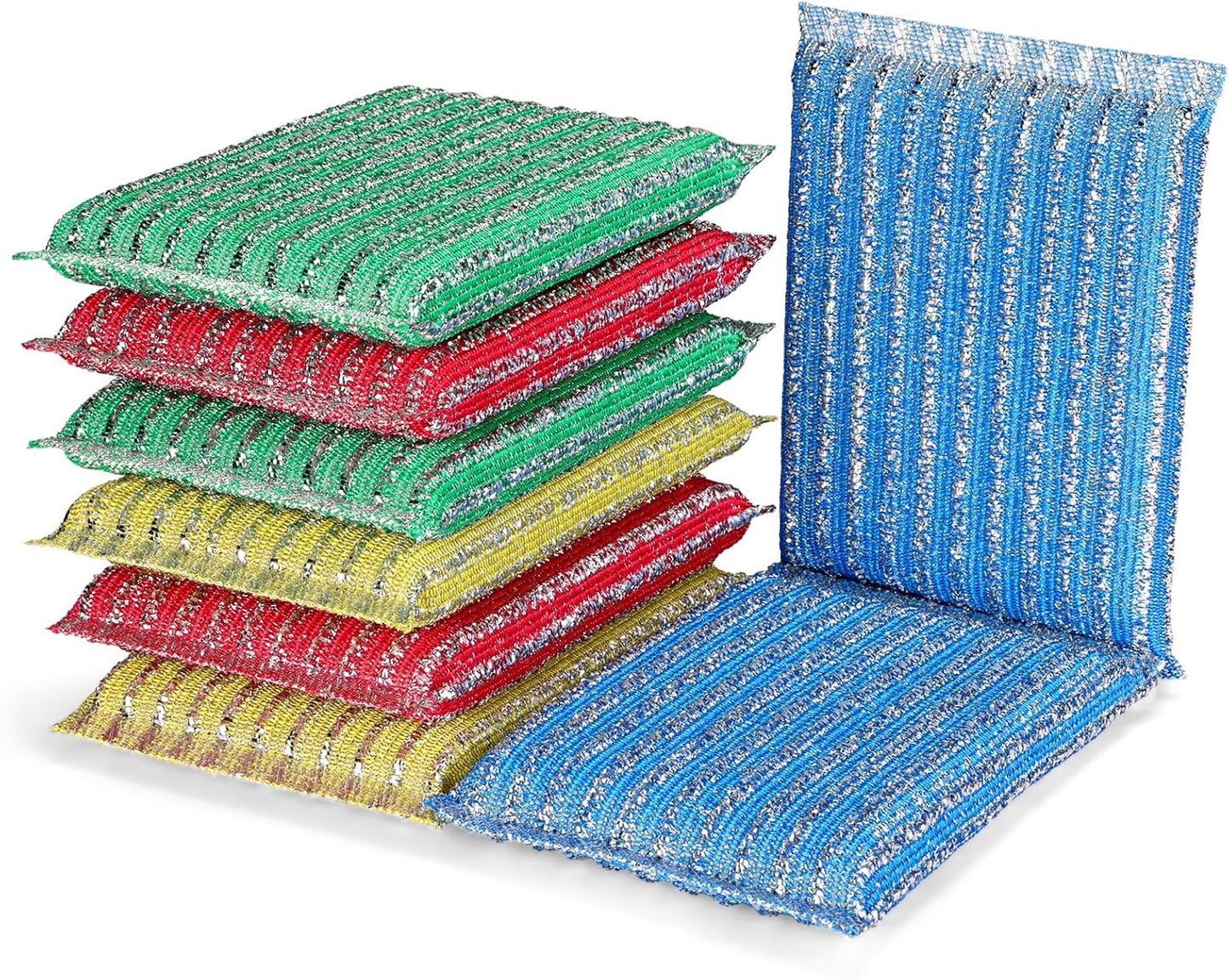 Premium 8-Pad Sponges Kitchen - Upgraded Dish Sponge, Scrubber, Brush, Ideal for Dishes, Pots, Sink