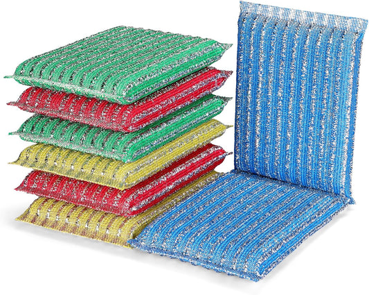 Premium 8-Pad Sponges Kitchen - Upgraded Dish Sponge, Scrubber, Brush, Ideal for Dishes, Pots, Sink
