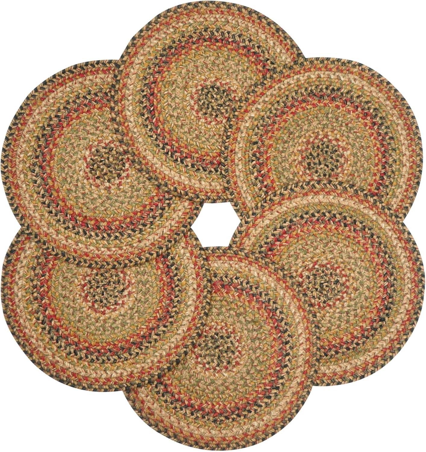 Homespice Kingston Jute Woven Round Placemats Set of 6, 15", Warm Country Decor, Multicolor Table Mats - Vibrant Colors, Durable, Easy to Clean and Protects Furniture