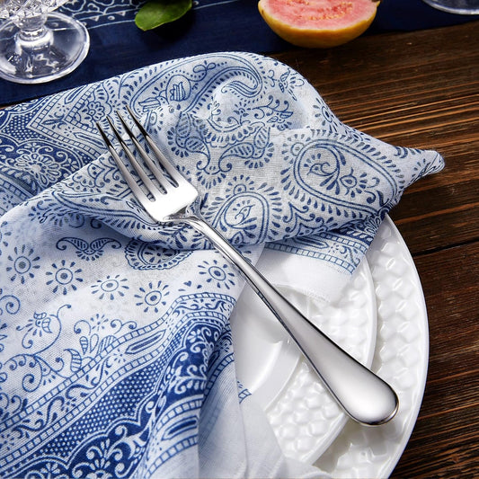 KEAWELL Premium Fine Verona 4-Piece 7.4 inch Fork Set – 18/10 Stainless Steel, Heavy-Duty Mirror-Finished Silverware for Elegant Everyday Dining and Entertaining (4, Salad Forks)