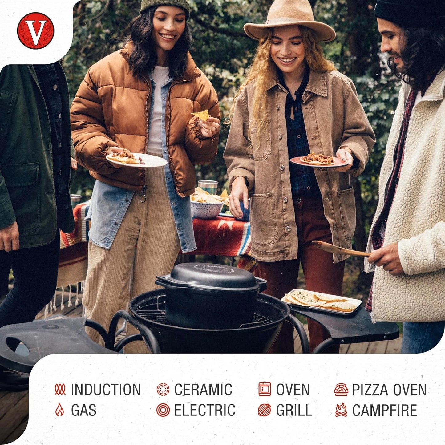 Victoria 6-Quart Cast Iron Combo Cooker, Combination Dutch Oven and Skillet, Made in Colombia, 2-Piece Set