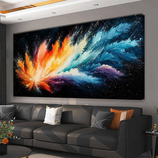 Tsomzxng Large Colorful Abstract Wall Art For Living Room Modern Abstract Wall Decor Maximalist Colorful Canvas Wall Art Decor Prints Artwork Bedroom Kitchen Office Home Wall Decoration 29" × 58"