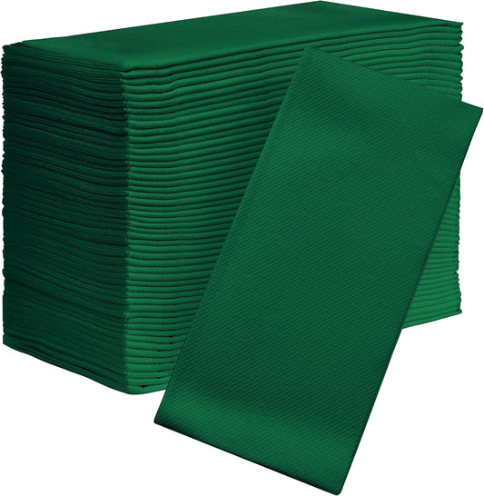 AMERICAN HOMESTEAD Paper Napkins - Green Disposable Linen-Like Dinner Napkins - Restaurant-Quality Table Serviettes for Weddings, Parties, and Events - 15.75" x 15.75" - 50 Count