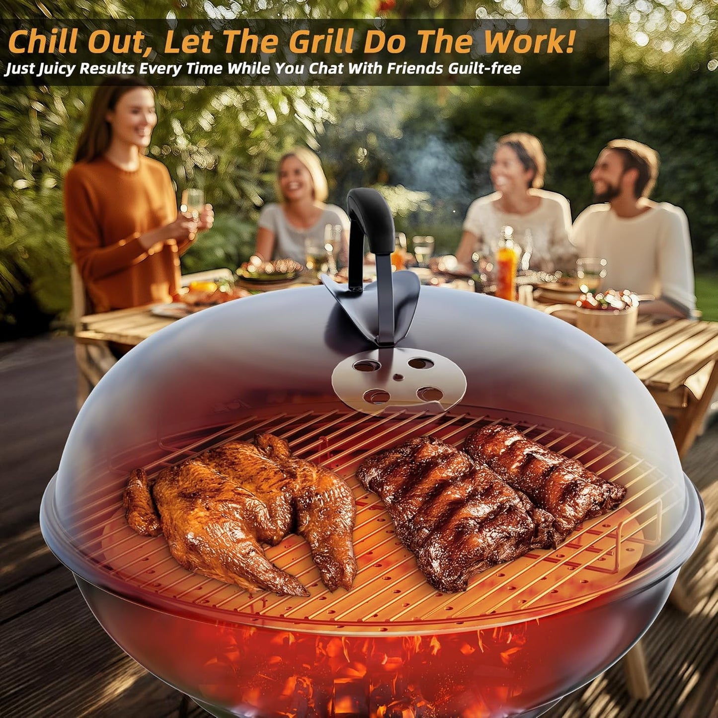 Grill Grate Replacement 22" Stainless Steel for Beginners - BBQ Grill Grate Compatible with Weber Kettle 22" Charcoal Grills & Similar Grills, No-Fire Monitoring Grill Accessory