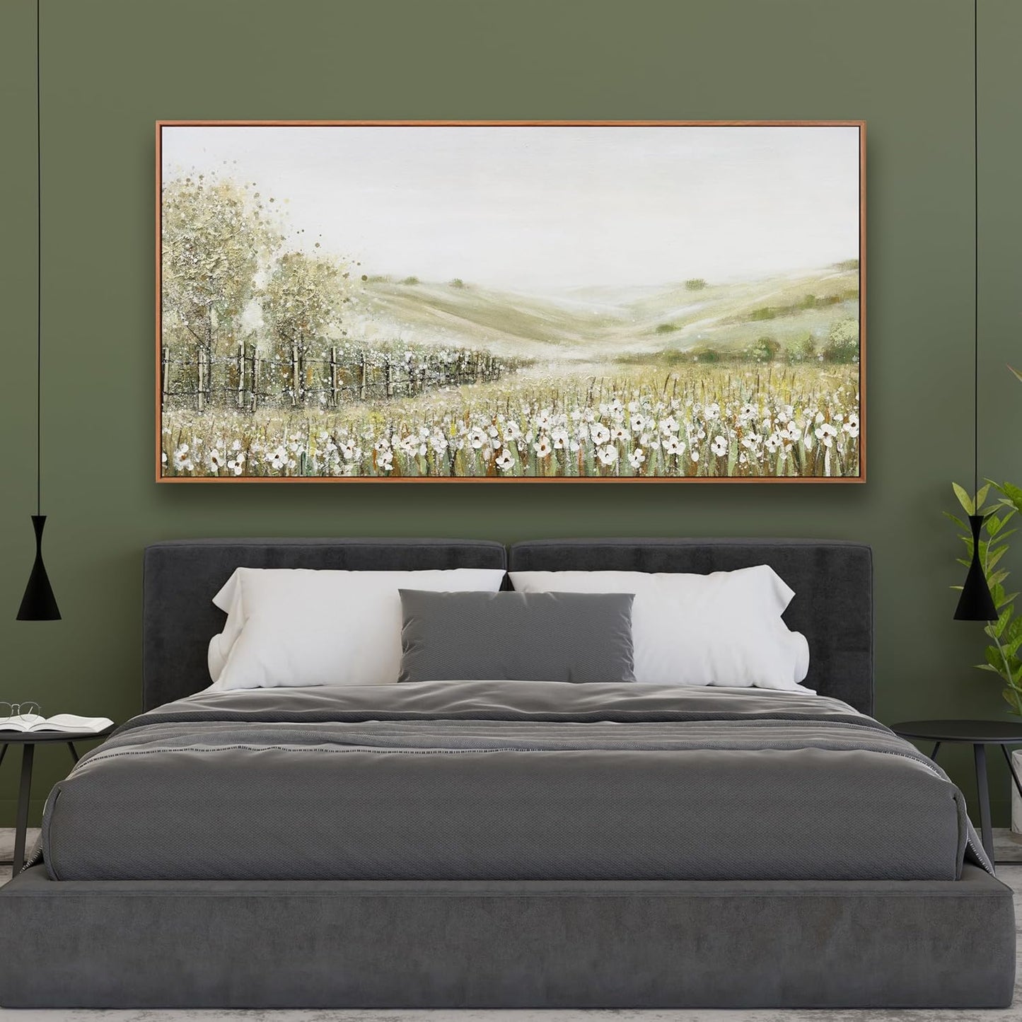 Canvas Wall Art Decor Home paintings Wall Art Prints Modern Framed Wall Decorations Natural Mountain Wilderness Landscape Artwork for Living Room Bedroom Kitchen Office Decor 24×48 inch