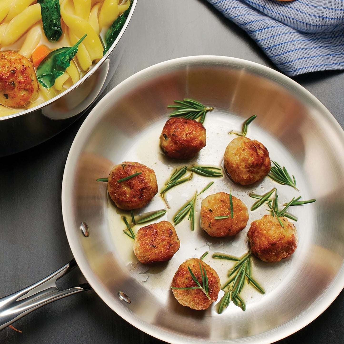 Tramontina Boston Tri-Ply Clad Stainless Steel 10-Inch Frying Pan, Induction-Ready Skillet, Dishwasher-Safe, NSF-Certified