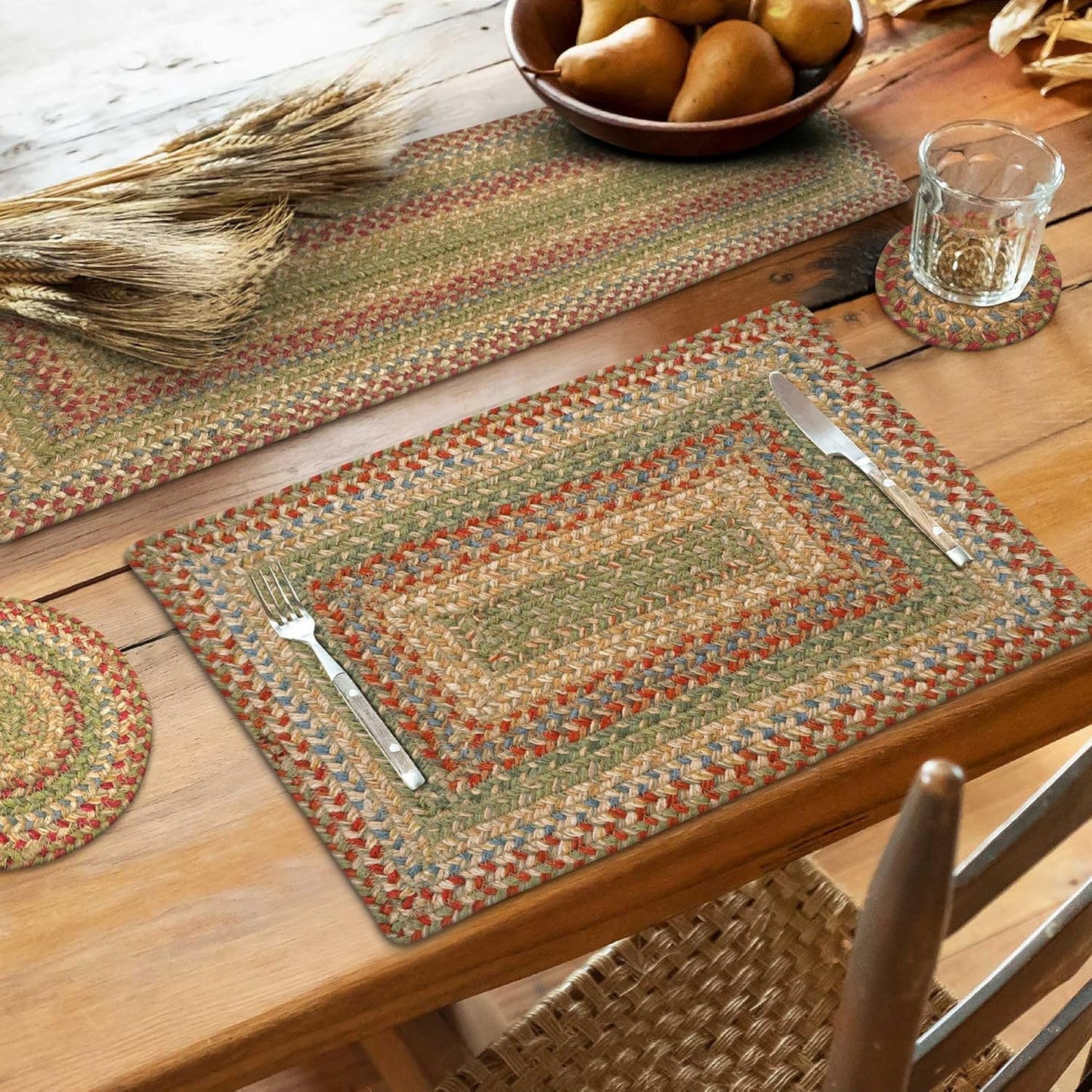 Homespice Azalea Long Table Runner - 11"x36", Rectangle, Multicolor - Handcrafted with Jute - Rich Colors, Easy to Clean, Durable and Protects Furniture