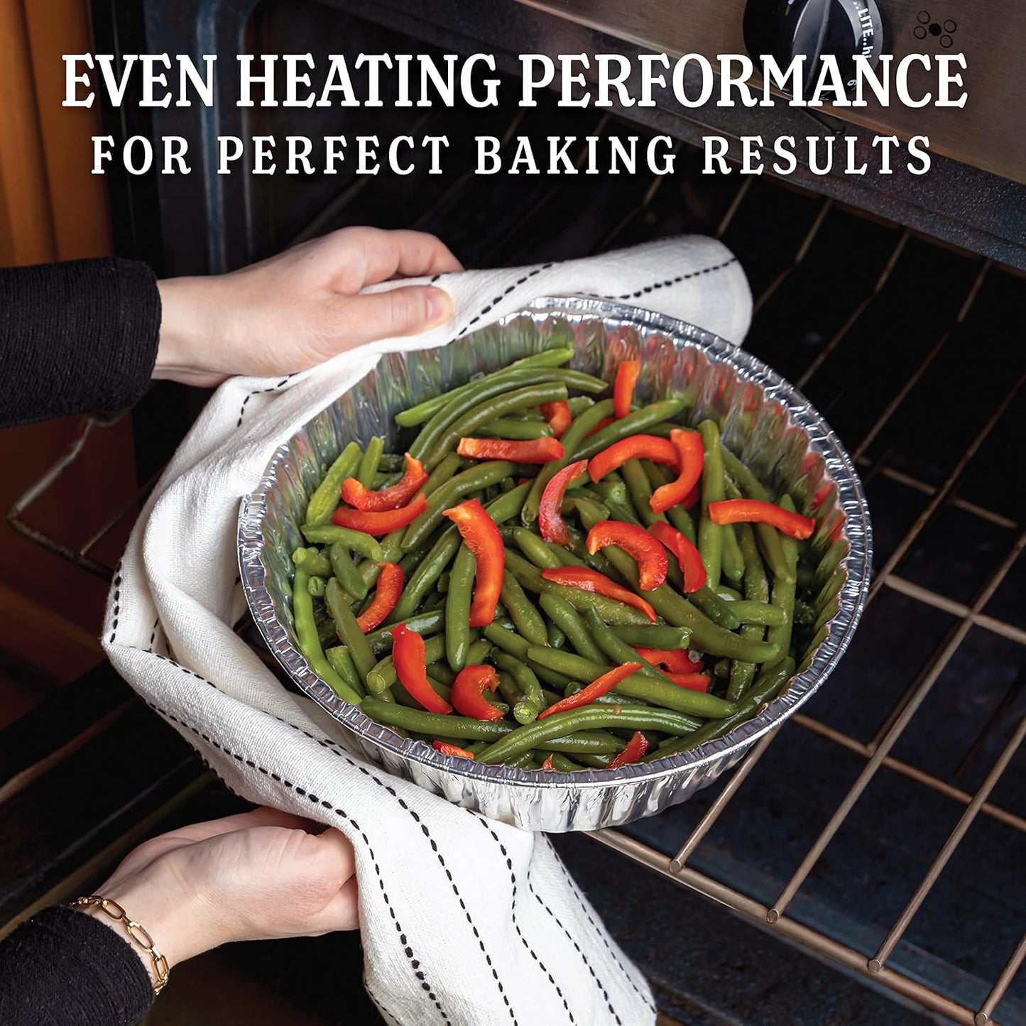 PLASTICPRO 10'' Inch Round Tin Foil Pans Disposable Aluminum, Extra Deep Freezer & Oven Safe - For Baking, Cooking, Storage, Roasting, & Reheating, Pack of 10