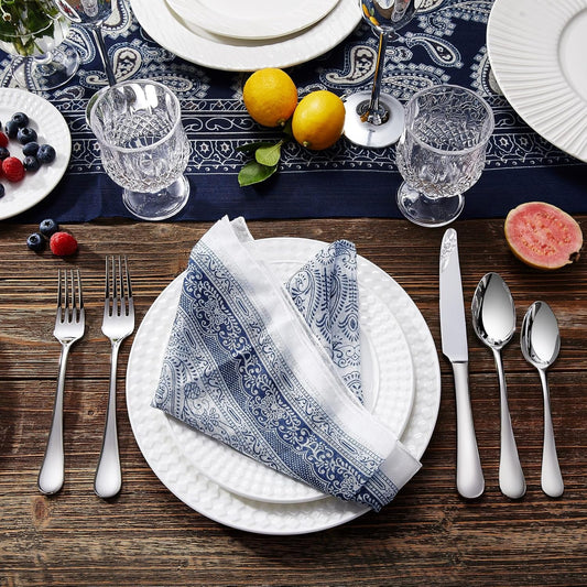 KEAWELL Premium Verona 20-Piece Silverware Set for 4, Heavy Duty – 18/10 Stainless Steel, Brilliant Mirror Finish, Smooth Edges, Dishwasher Safe (20, Silver)