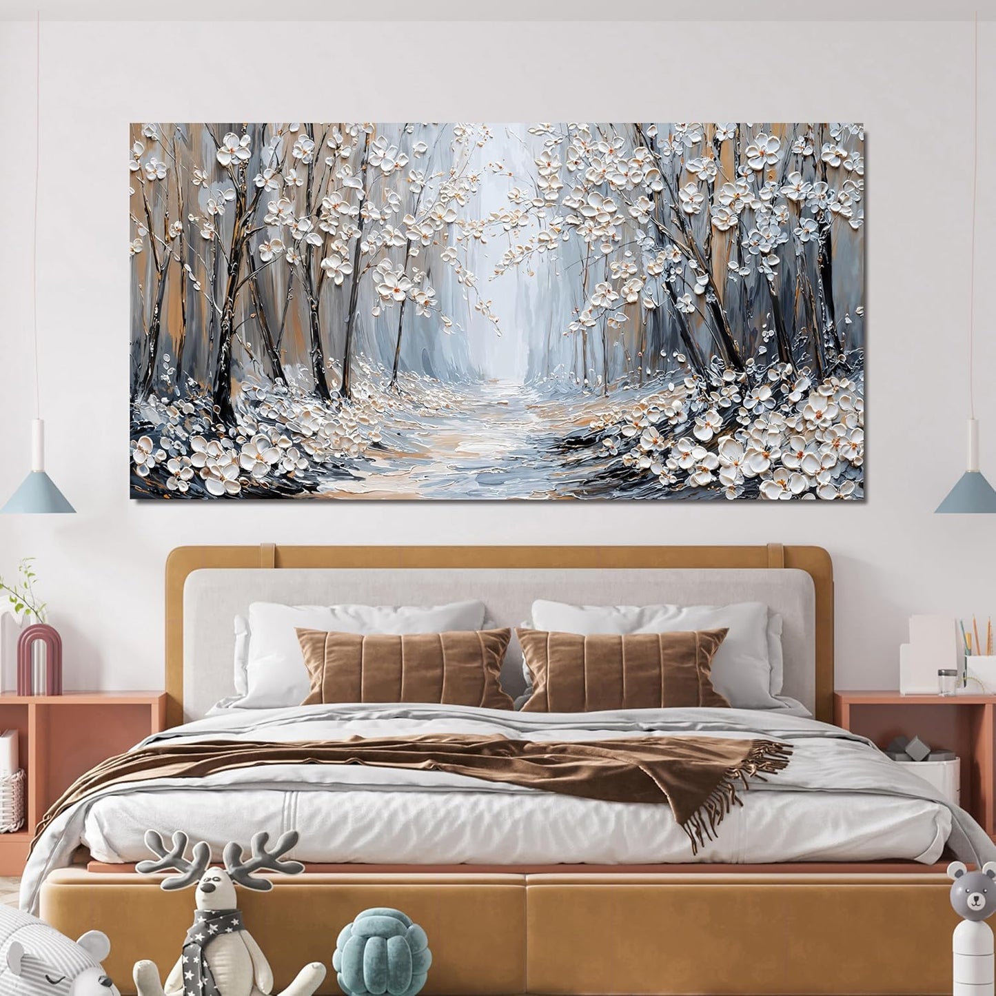 Canvas Wall Art Decor Wall Art Pictures for Living Room Art Work for Wall Decor Landscape Forest Wall Art Prints Modern Flowers Wall Art Decorations Artwork for Walls Bedroom Office Decor 20" X 40"