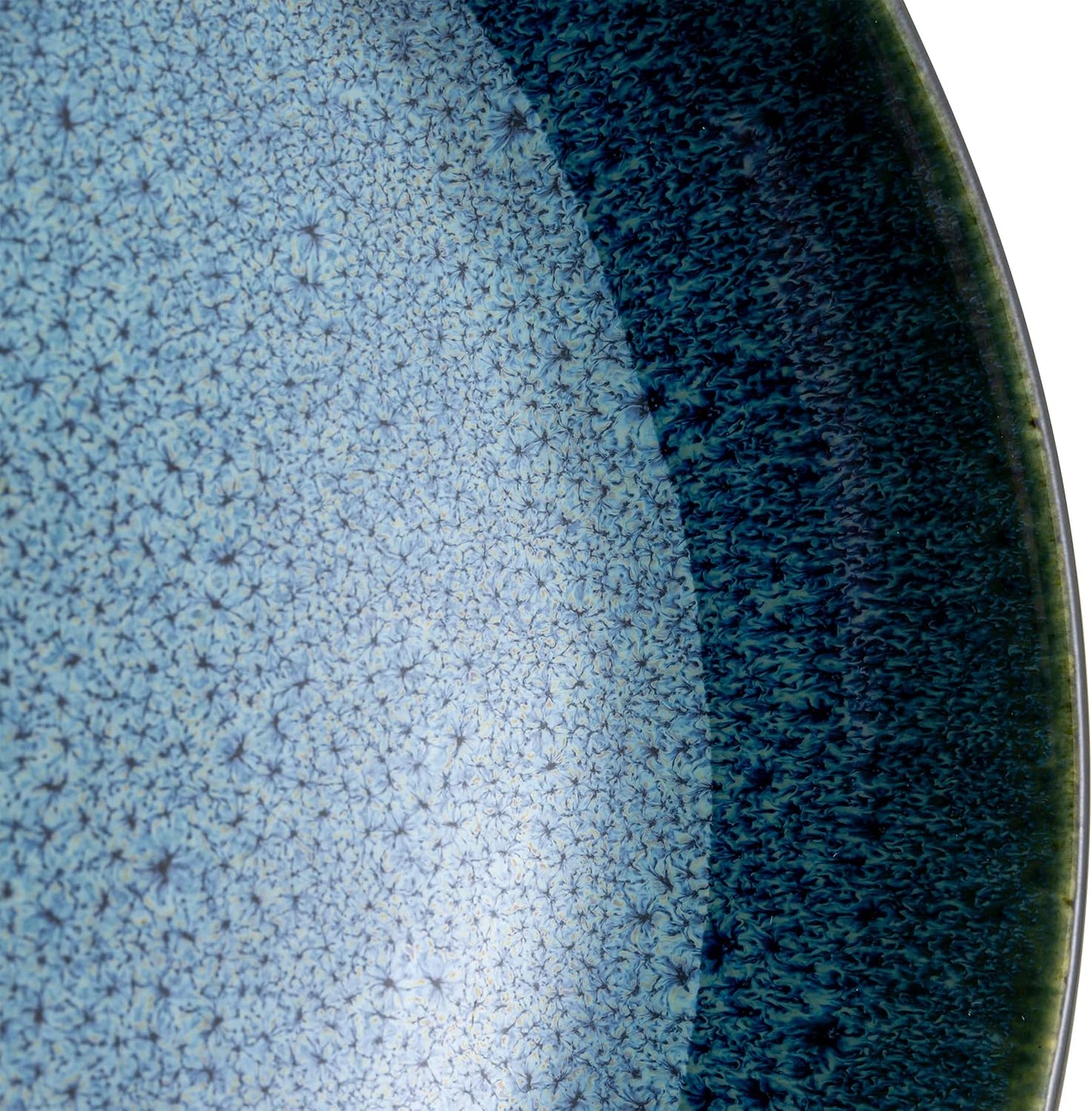 Sango 16-Piece Stoneware Dinnerware Set for 4, Glossy Black & Blue Plates and Bowls Sets with Reactive Glaze, Ceramic Dish Set, Modern Dishes for Everyday Dining, Microwave & Dishwasher Safe, Resona