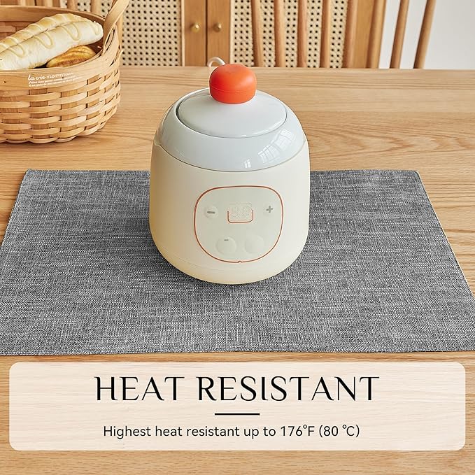 Softalker Faux Linen Placemats Set of 12-12 x 18 Inch, Heat Resistant Double Layered Durable Burlap Farmhouse Place Mats, Non-Slip Washable Rustic Table Mats for Dining, Kitchen, Party（Light Grey