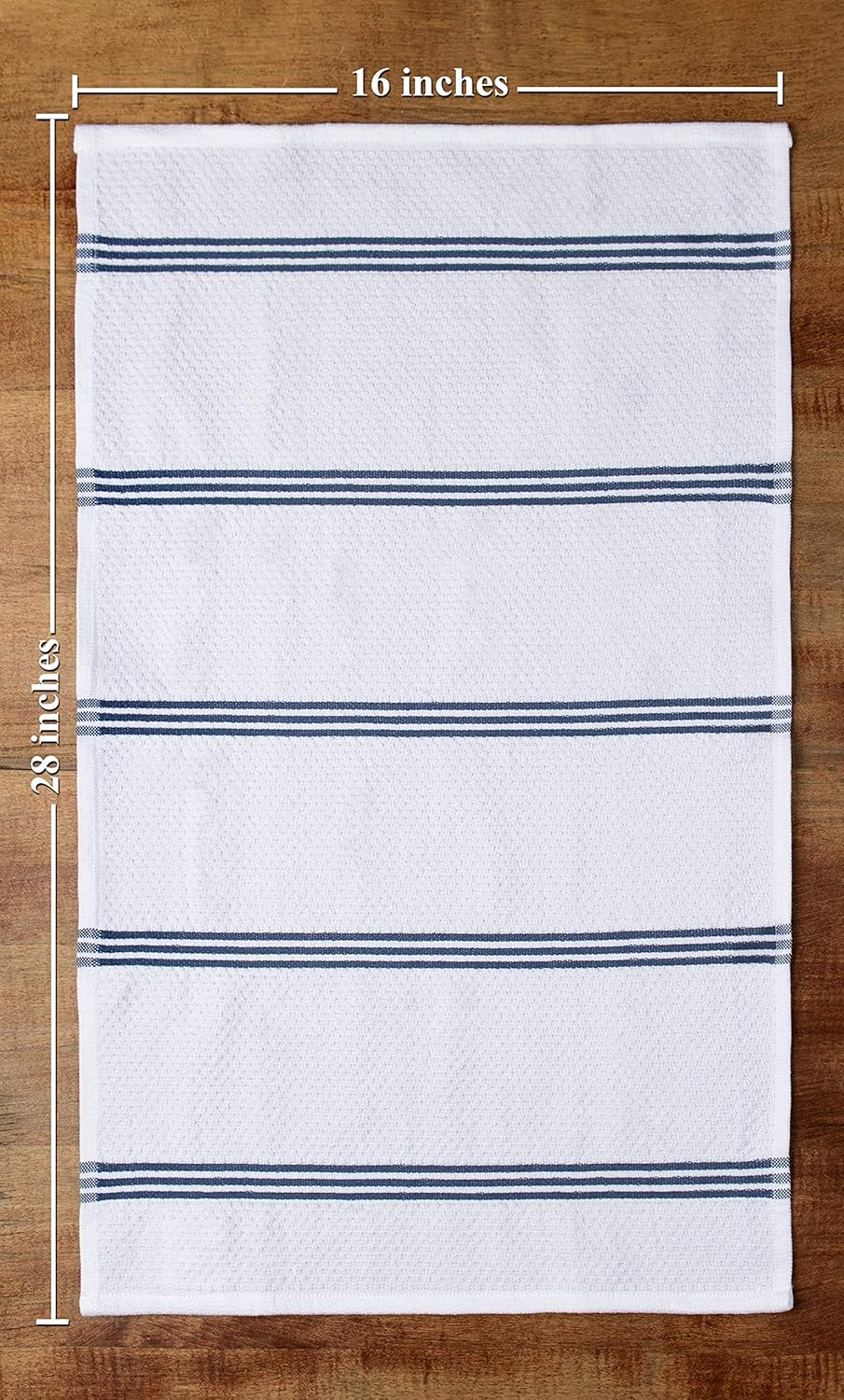 Sticky Toffee Cotton Kitchen Towels Set of 4 – 28x16 in Dark Blue and White Dish Towels, Reusable and Absorbent Tea Towels for Cleaning or Drying, Oeko-Tex Cotton