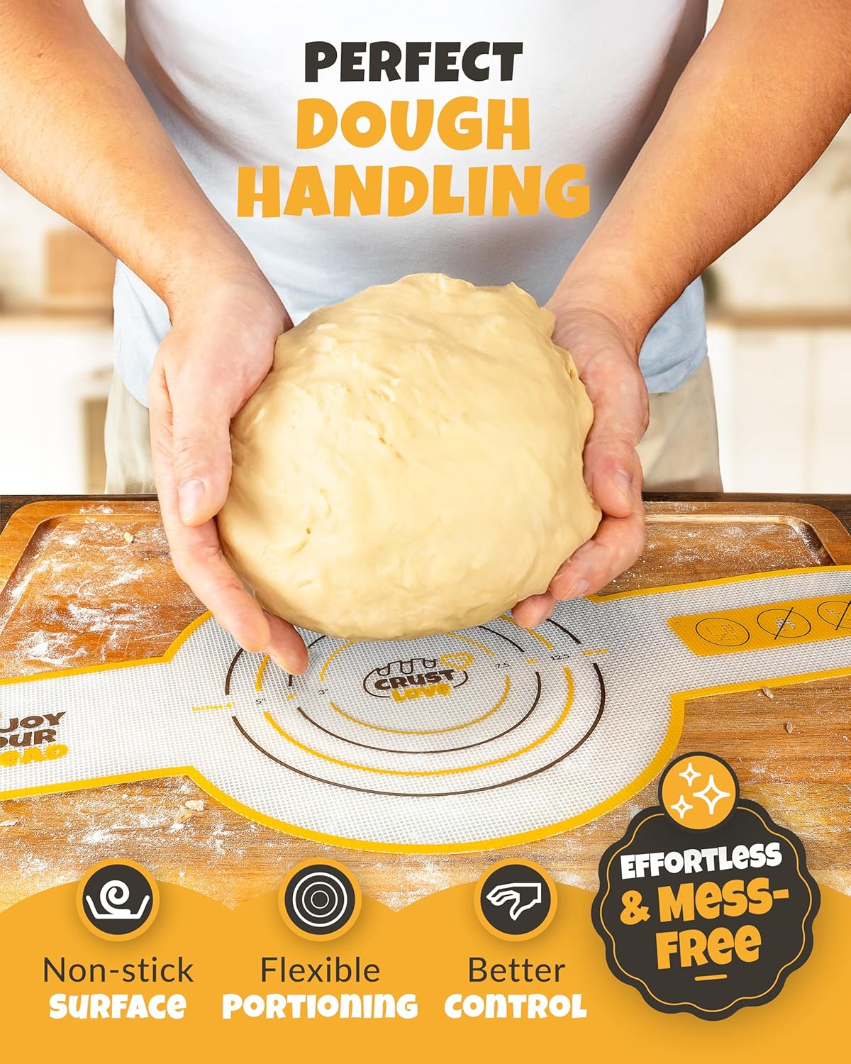 Silicone Bread Sling for Dutch Oven – Non-Stick Sourdough Sling & Baking Mat – Reusable & Easy to Clean – Heat Resistant to 480°F – Silicone Sourdough Sling for Artisan Bread Baking Supplies