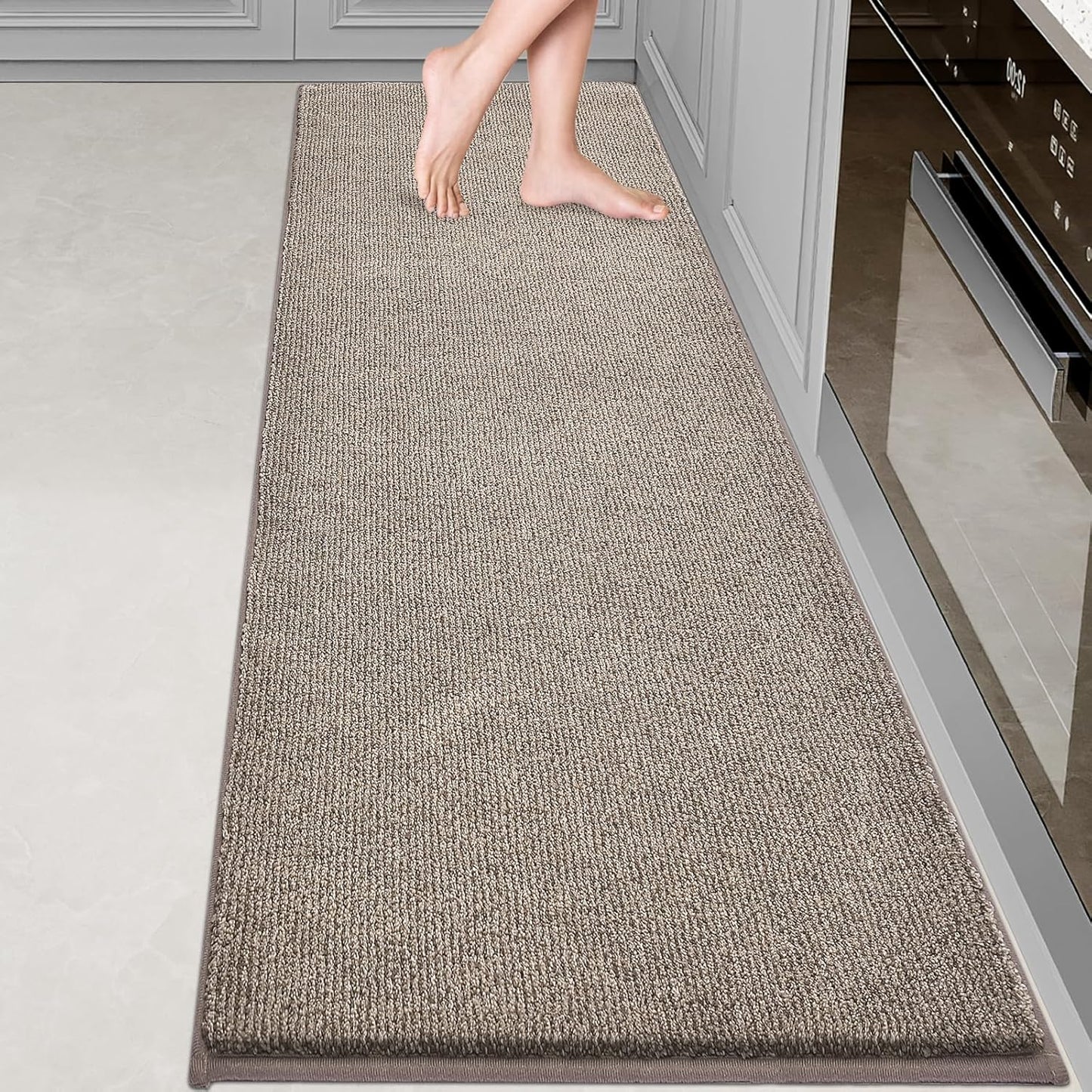 Washable Kitchen Rug 24" x 82" / 60cm x 210cm, Non Slip Kitchen Mat for Floor, Absorbent Indoor Entryway Runner Rug for Hallway, Laundry, Bathroom, Bedroom (Roll Packing)