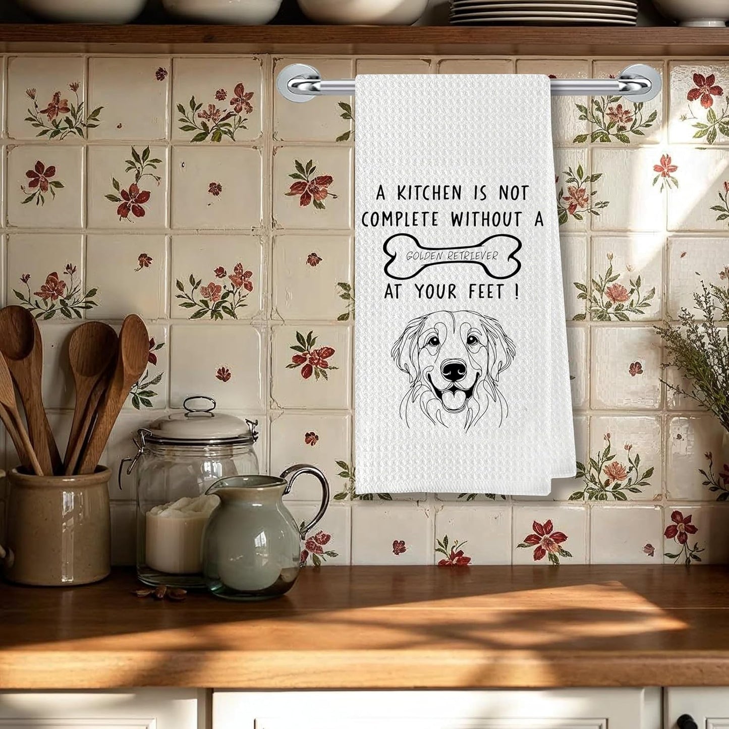 Golden Retriever Kitchen Towels, Ideal for Dog Lovers & Kitchen Decor, Great Gift for Golden Retriever Owners, 16 x 24 Inches