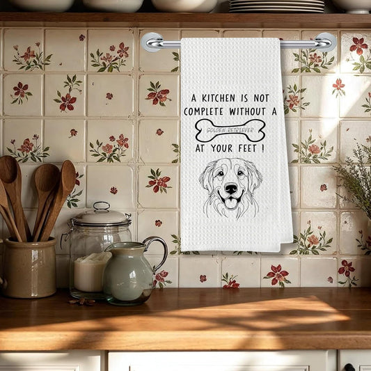 Golden Retriever Kitchen Towels, Ideal for Dog Lovers & Kitchen Decor, Great Gift for Golden Retriever Owners, 16 x 24 Inches