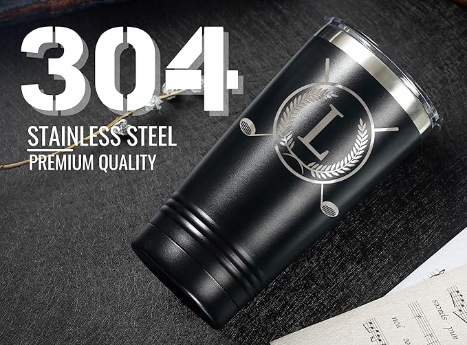 Onebttl Golf Gifts for Men with Initial for Golfer & Golf Lovers, 20oz Travel Mug, Perfect Gifts for Men, Birthday, Christmas - L