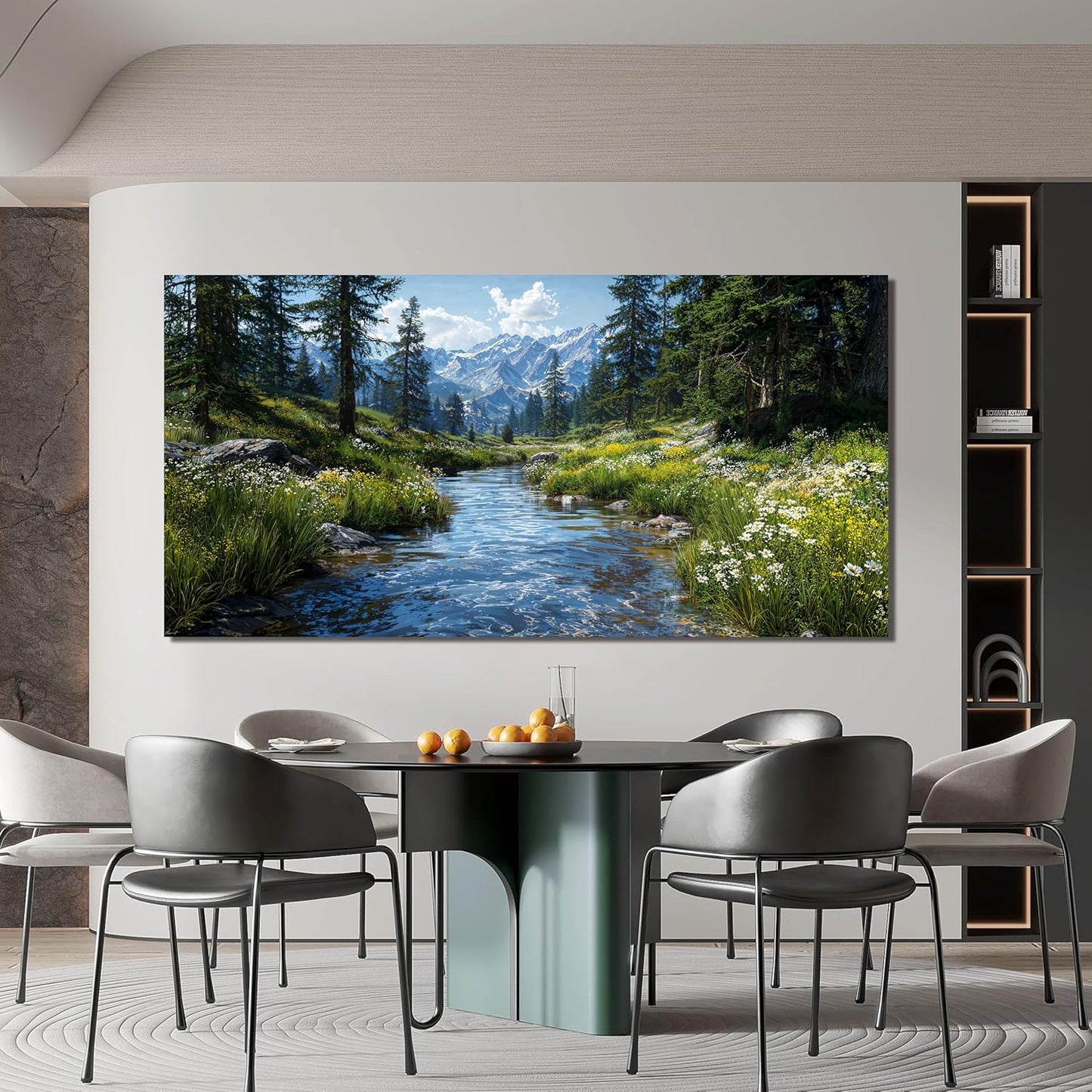 Large Canvas Wall Art Decor Nature Landscape Wall Art Prints Artwork For Walls Green Botanical Wall Art Decorations Wall Art Pictures For Living Room Canvas Art Wall Decor 24"X48" Bedroom Office Decor