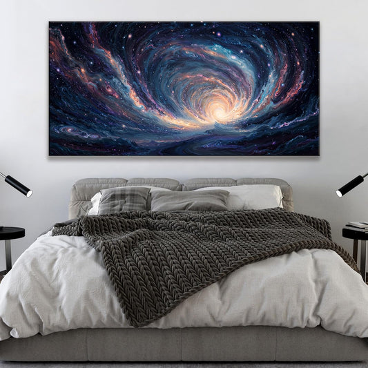 Large Wall Art Prints Modern Room Wall Decor Blue Starry Sky Tunnel Prints Artwork Ready To Hang Abstract Wall Art For Living Room Decor Office Kitchen Bedroom 29x58 Inch