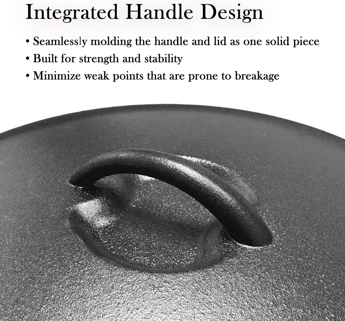 Cuisiland 5 Quart Pre-Seasoned Cast Iron Dutch Oven with Dome Lid & Dual Handles, Heavy-Duty, Oven Safe, Perfect for Baking Bread, Cooking Soup, Frying – Ideal for Indoor/Outdoor Use, Camping, BBQ & Fire Pit Cooking