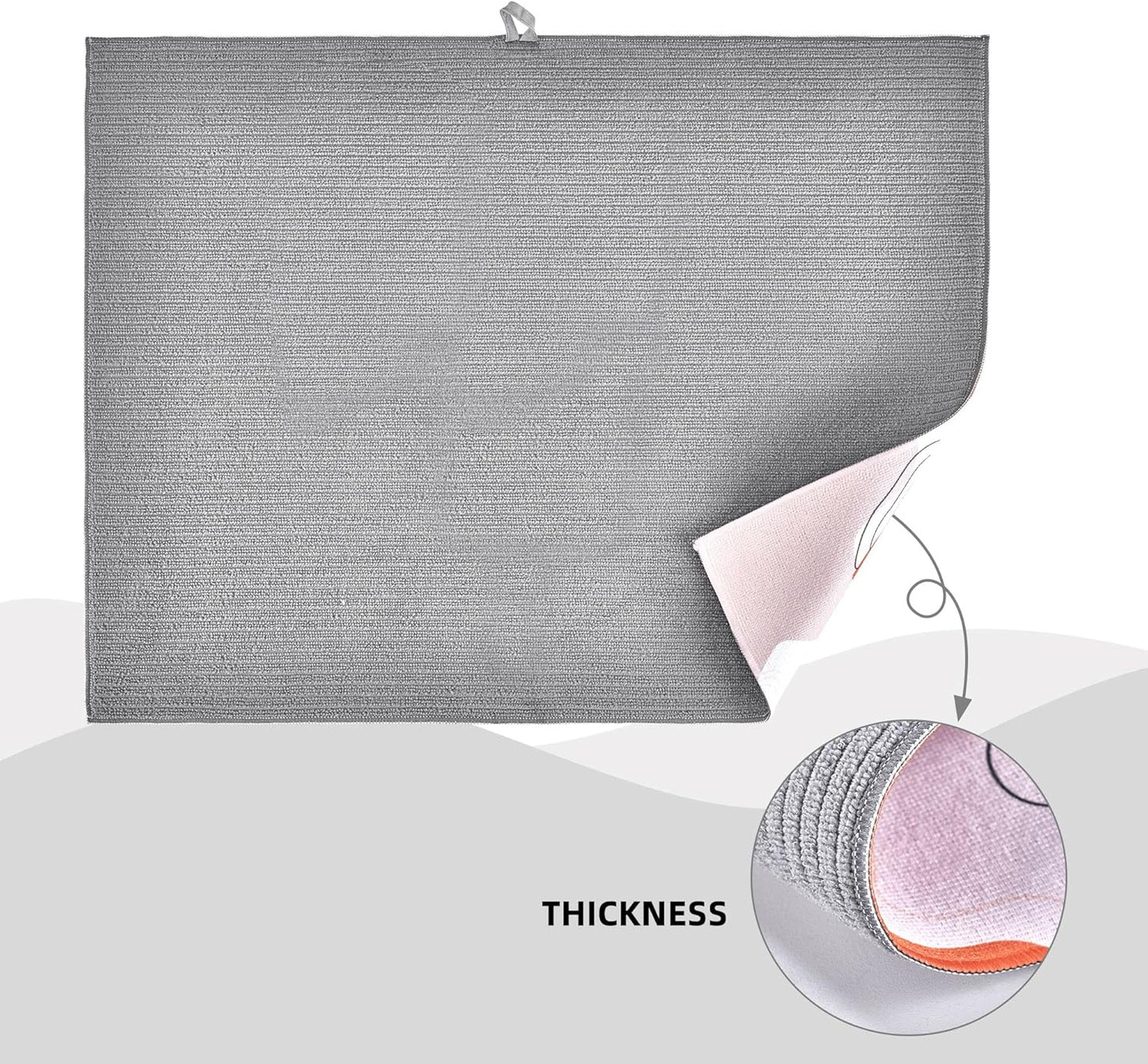 Coffee Time Dish Drying Mat 18x24 Inch, Microfiber Absorbent Fast Dry Mat Large Dish Mat Drying Kitchen Mat, Kitchen Drying Pad for Kitchen Counter Coffee Bar Decor Gifts