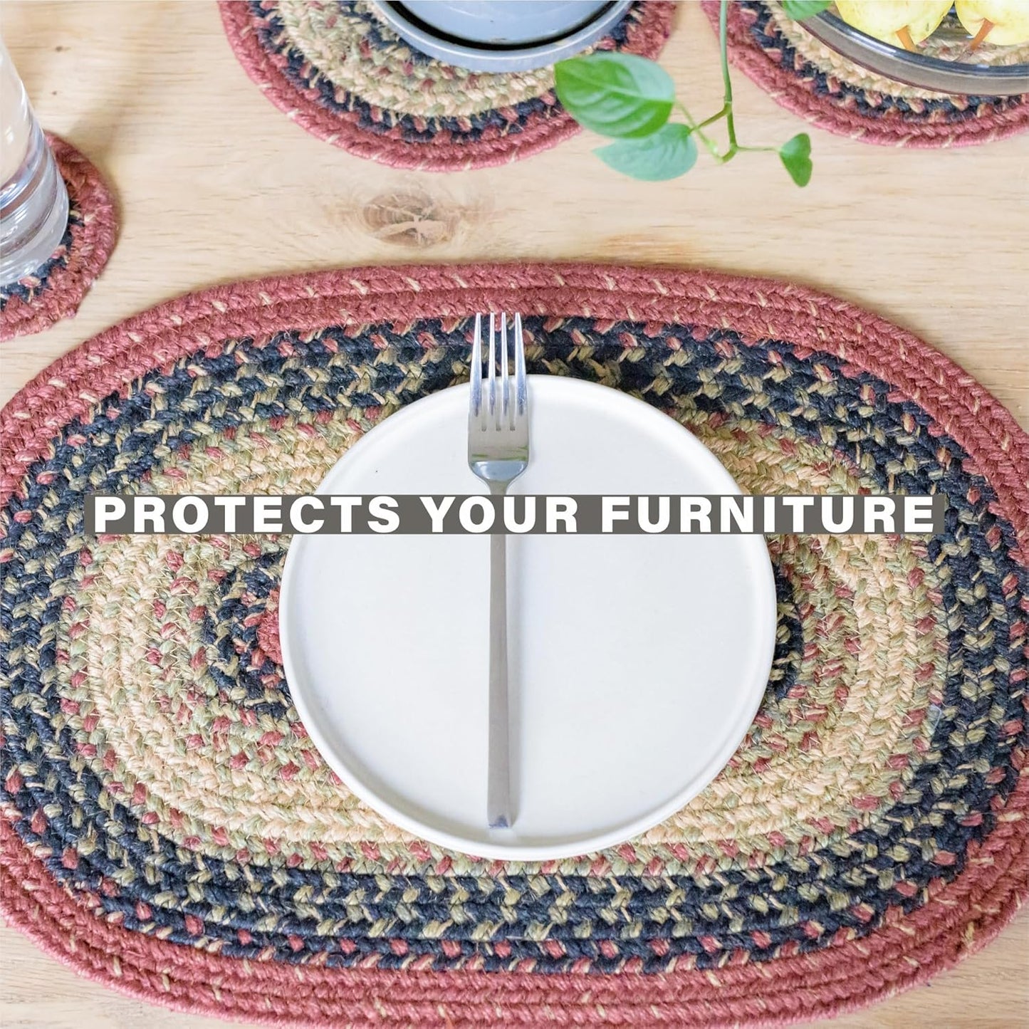 Homespice Highland Dining Placemats, Warm Cabin and Country Decor, Set of 6, Multicolor - 13x19 Rectangle Table Mats - Vibrant Colors, Durable, Easy to Clean and Protects Furniture