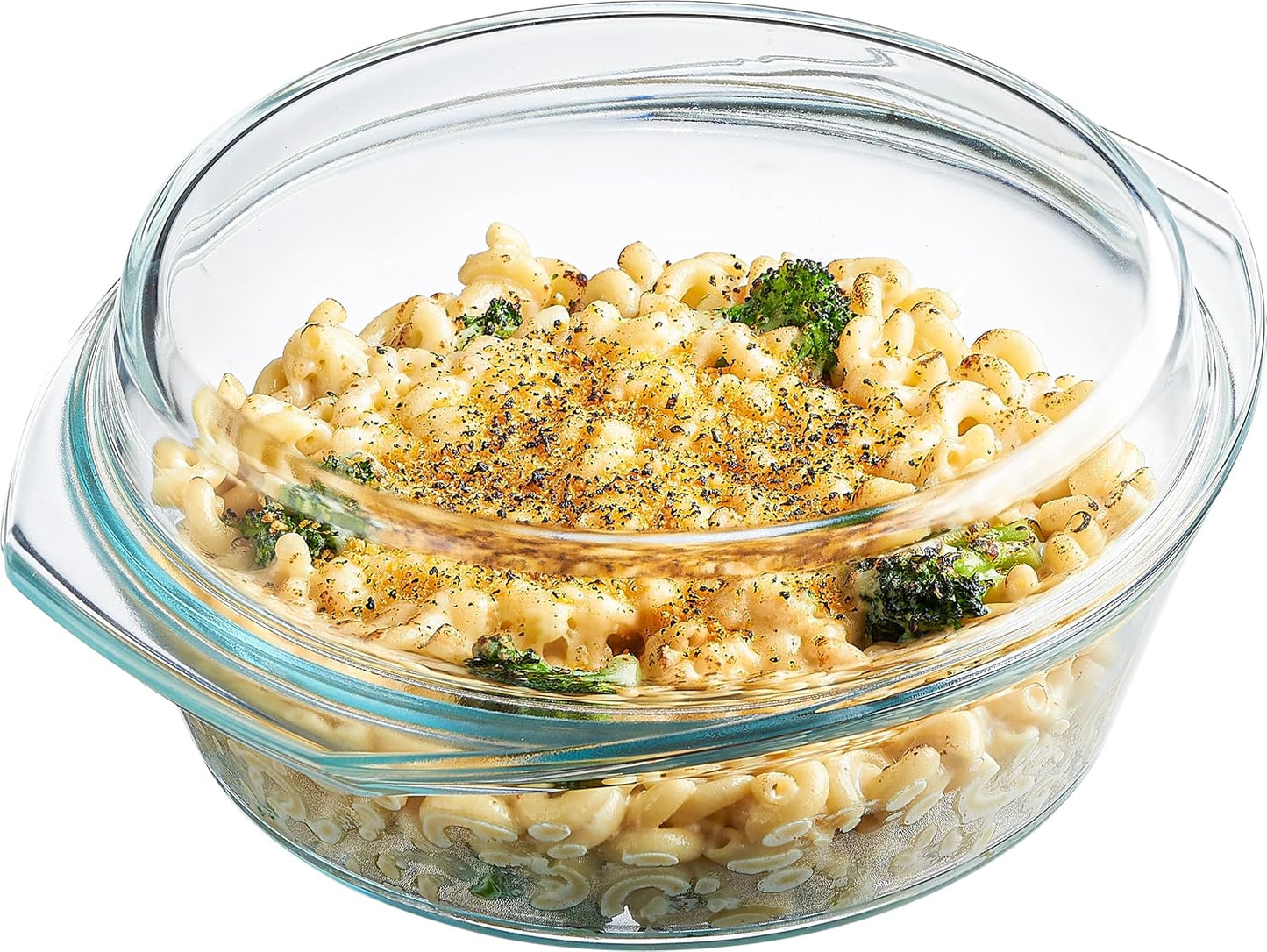 Simax Casserole Dish with Lid, 1.5 Quart Round Glass Casserole Dishes for Oven with Lid and Handles, Baking Dishes for Oven, Covered Bowl for Cooking, Baking, Serving, Microwave, Dishwasher, and Oven Safe Cookware