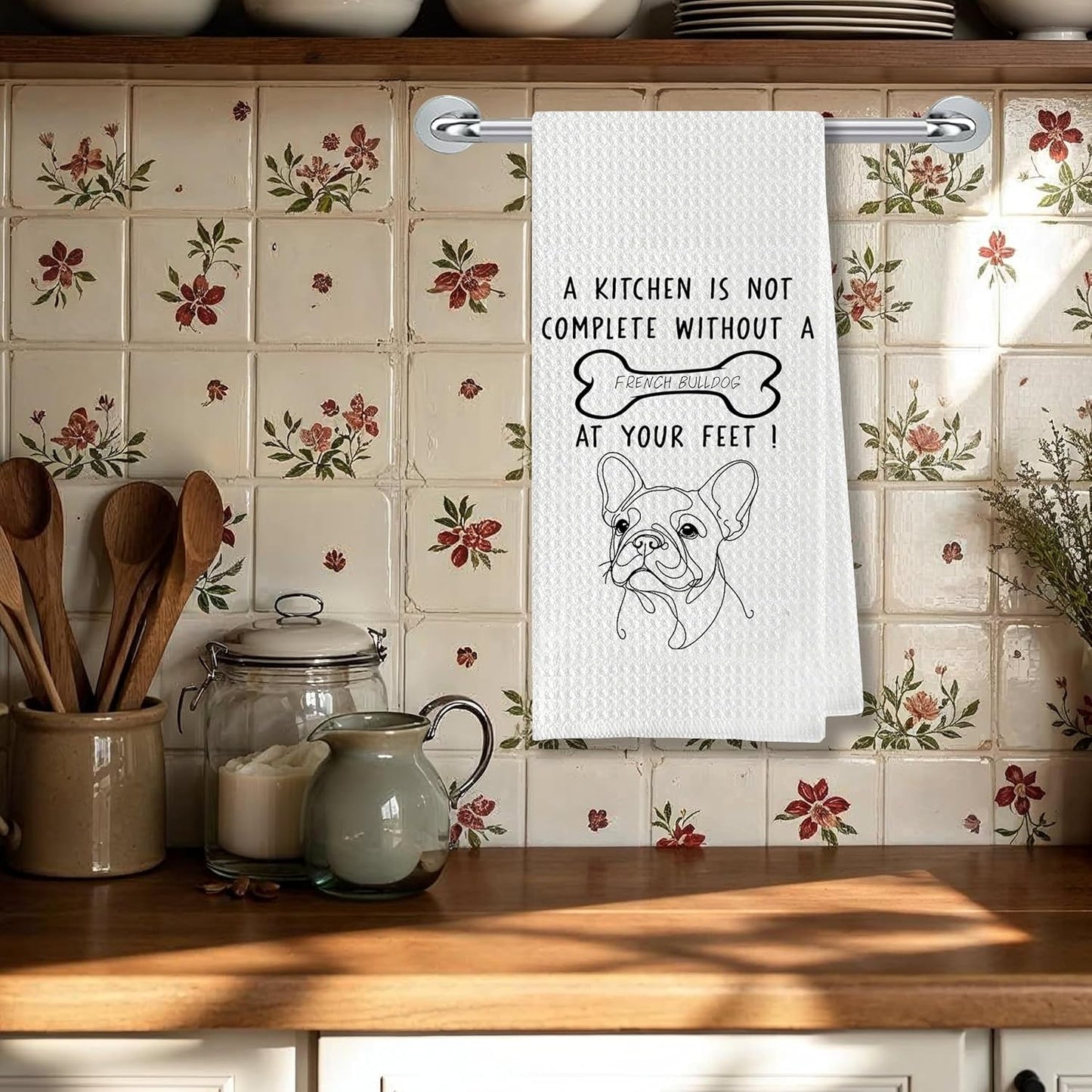 French Bulldog Kitchen Towels, Ideal for Dog Lovers & Kitchen Decor, Great Gift for French Bulldog Owners, 16 x 24 Inches