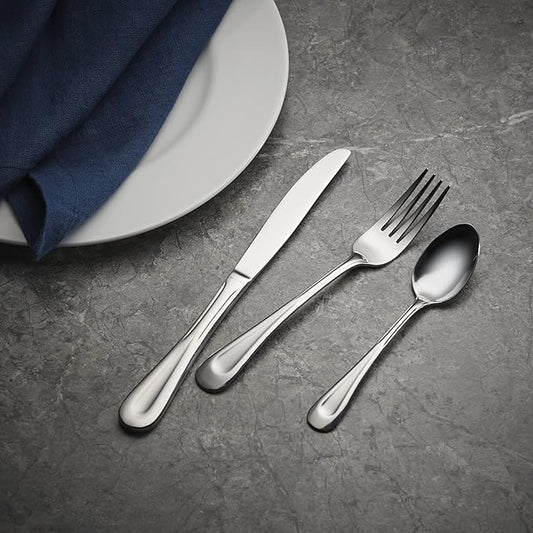 Oneida Satin Sand Dune Everyday Flatware Dinner Spoons, Set of 4, 18/0 Stainless Steel, Silverware Set, Dishwasher Safe