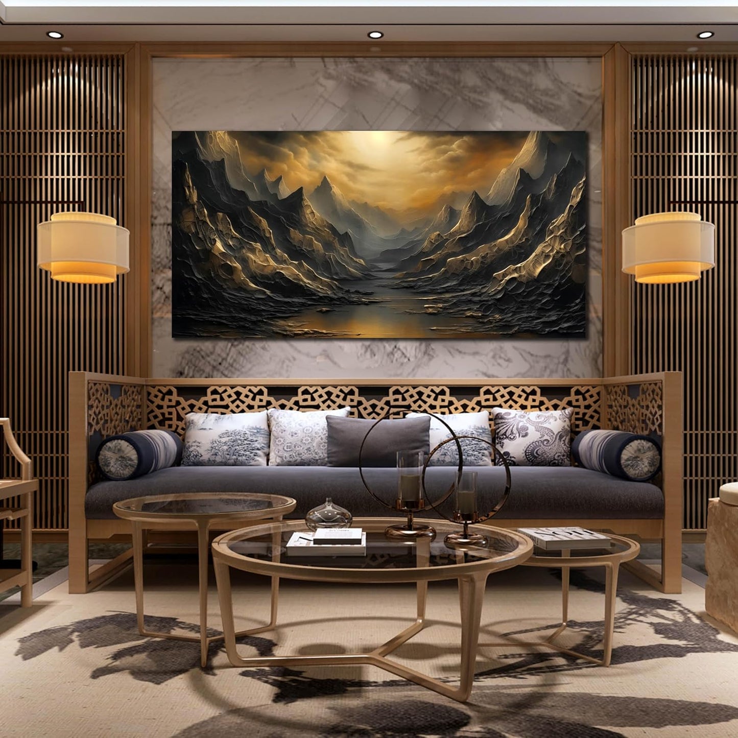 Nature Wall Art for Living Room Bedroom Office Large Mountain Canvas Pictures Landscape Wall Decoration 29x59 Modern Artwork