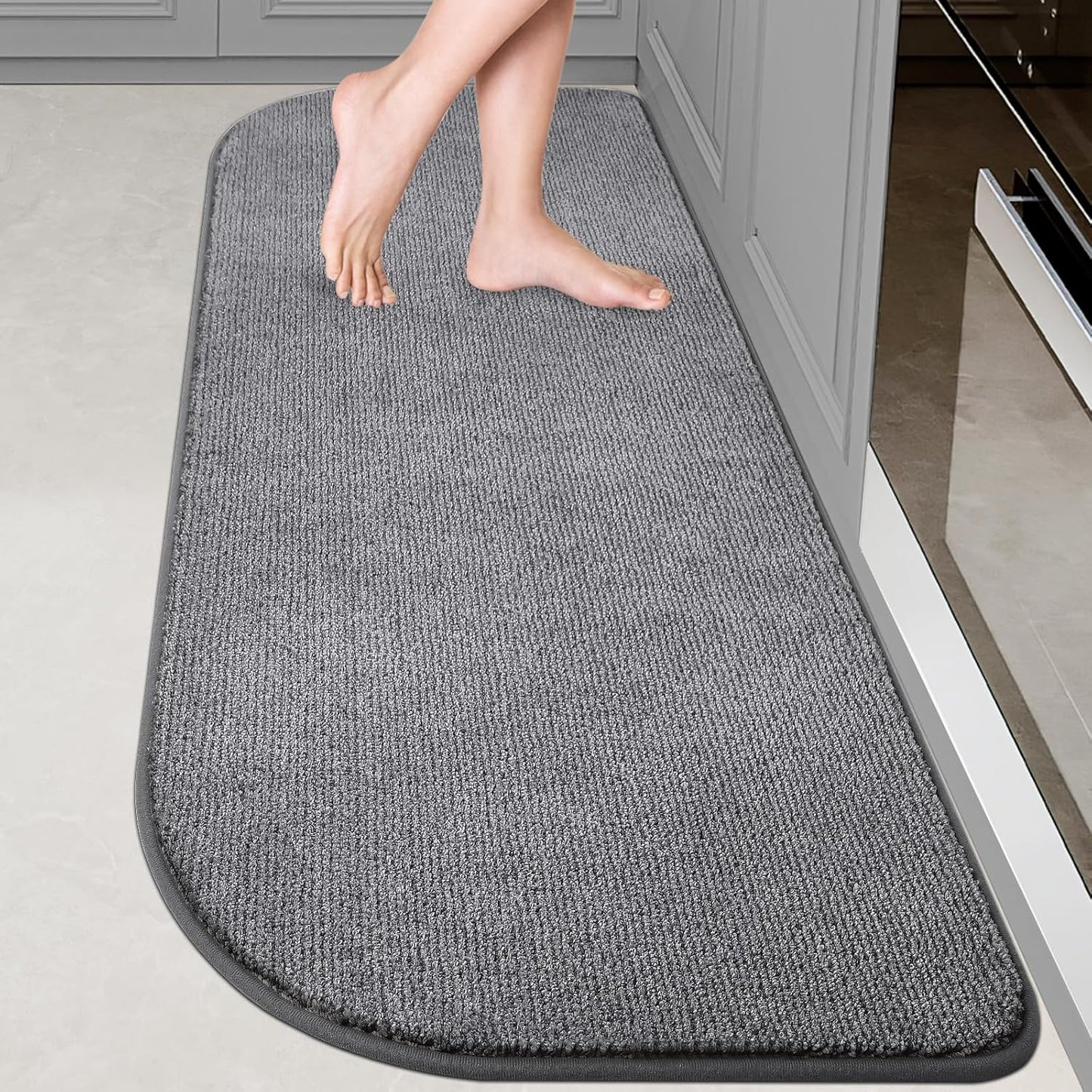 Washable Kitchen Rug 24" x 70" / 60cm x 180cm, Non Slip Kitchen Mat for Floor, Absorbent Indoor Entryway Runner Rug for Laundry, Bathroom, Bedroom (Roll Packing)