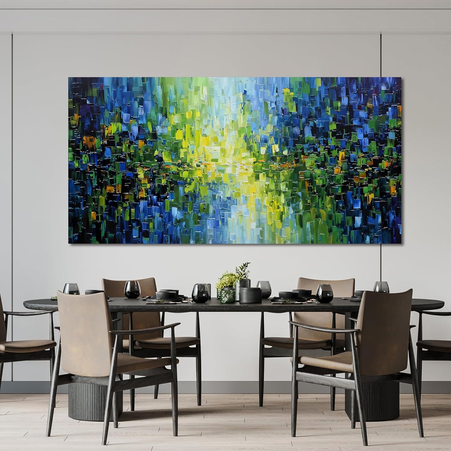 Abstract Canvas Art Wall Decor Large Modern Wall Art For Living Room Canvas Wall Art Decor Green Abstract Wall Art Prints Large Blue Wall Art Decor Art Work for Walls Bedroom Office Decor 24" X 48"