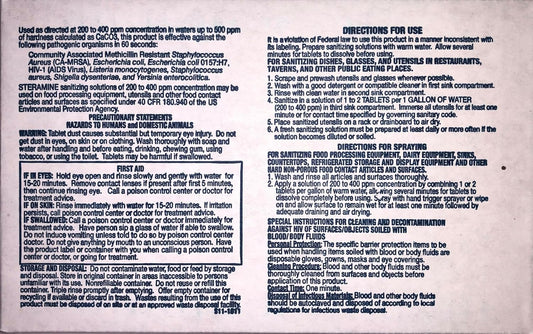 6 Bottles Steramine Sanitizer Tablets w/15 QT-10 Test Strip - Multi Purpose Steramine Sanitizing Tab for Food Contact Surface, Kitchen, Restaurant, Diner & Food Service by FryOilSaver Co. (900 Count)