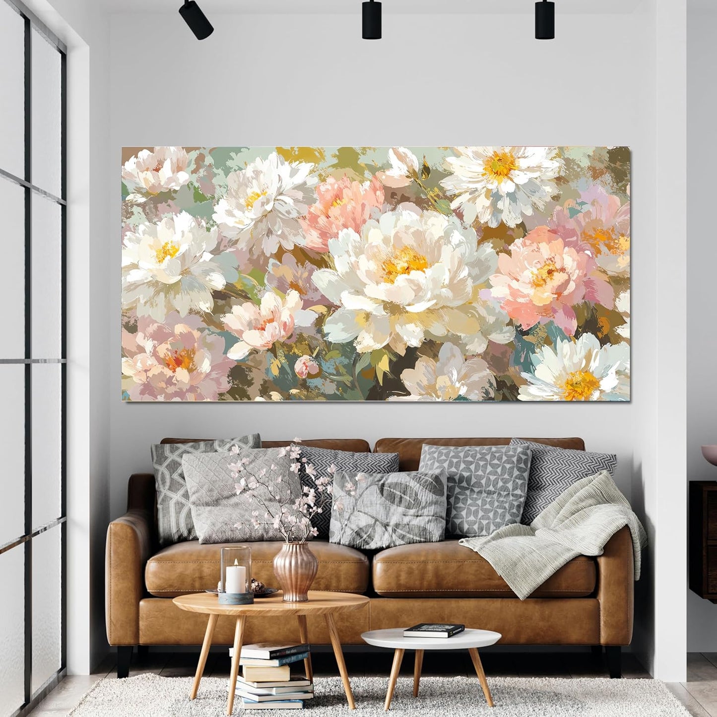 Canvas Wall Art Decor Modern Wall Art for Living Room Colorful Flowers Wall Art Prints Artwork for Walls Botanical Wall Art Pictures Modern Canvas Art Wall Decor Bedroom Office Decorations 20" X 40"