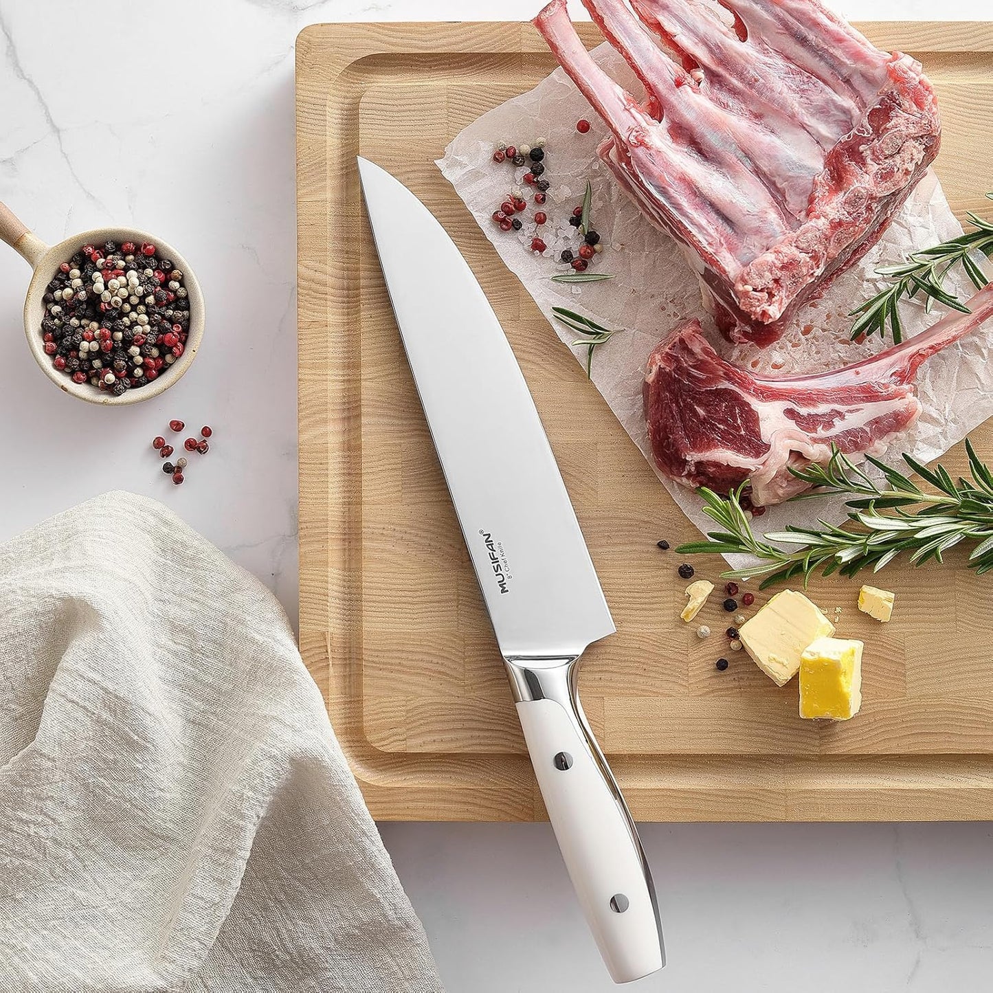 3-Piece Chef Knife Set, Professional Ultra Sharp Kitchen Knives For Cooking High Carbon Stainless Steel, With Ergonomic Handle Design (three)