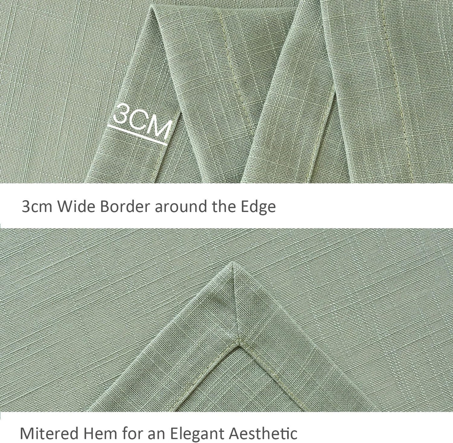 maxmill Lux Faux Linen Table Cloth with Slubby Texture Wrinkle Resistant Anti-Shrink Tablecloth for Kitchen Dining Tabletop for Banquet Parties Event Dinner Rectangle 52 x 70 Inch Sage Green