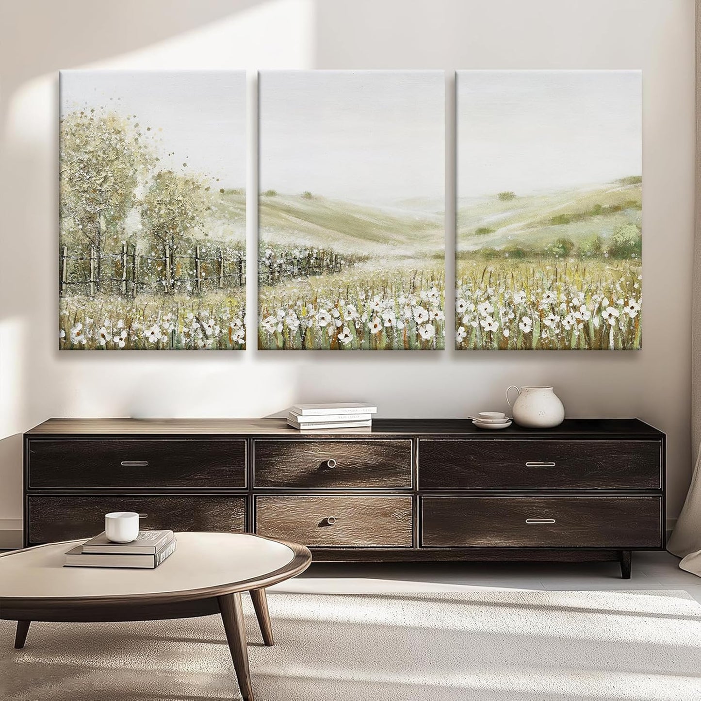 QSQ Canvas Wall Art Decor Natural Wall Decorations Home Decor Wall Art Prints Mountain Wilderness Landscape Large Size Artwork for Living Room Wall Bedroom Kitchen Office 24"x 36"x 3pcs