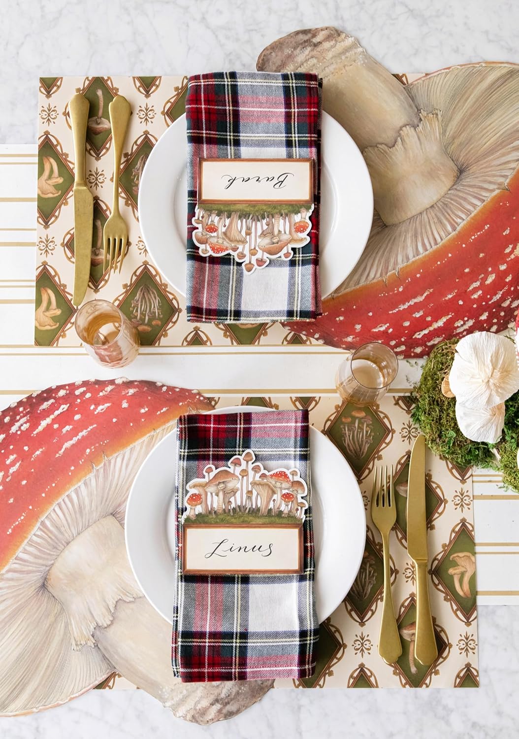 Antique Gold Striped Table Runner - Disposable Paper Table Runner Roll for Parties or Weddings - American Made