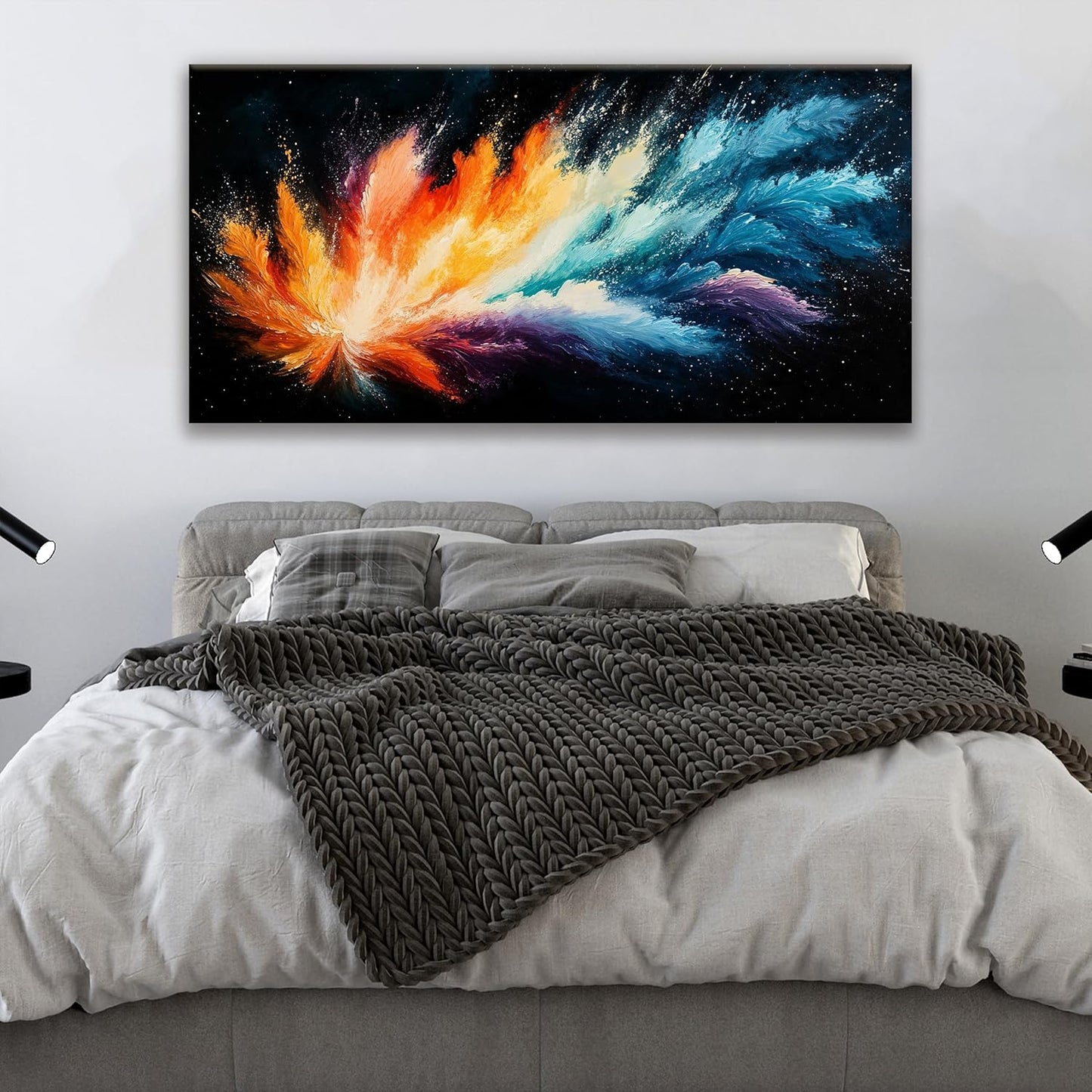 Tsomzxng Colorful Abstract Wall Art Maximalist Canvas Wall Art Decor Prints Modern Colorful Abstract Wall Decor Artwork For Living Room Bedroom Kitchen Office Artwork Ready To Hang 24" × 48"