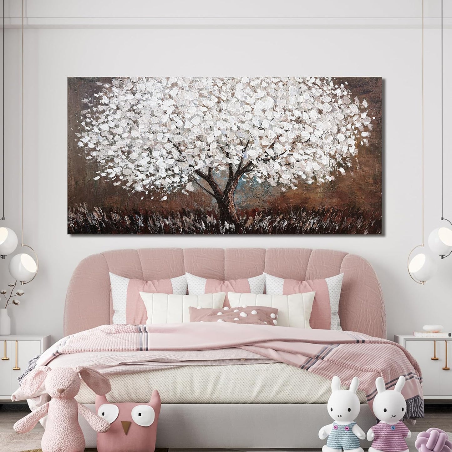 Canvas Wall Art Decor Artwork for Walls Black and White Wall Art Decor for Living Room Tree of Life Wall Art Vintage Tree Flower Wall Decor Art Paintings Prints for Room Home Office Wall Decor 24"X48"