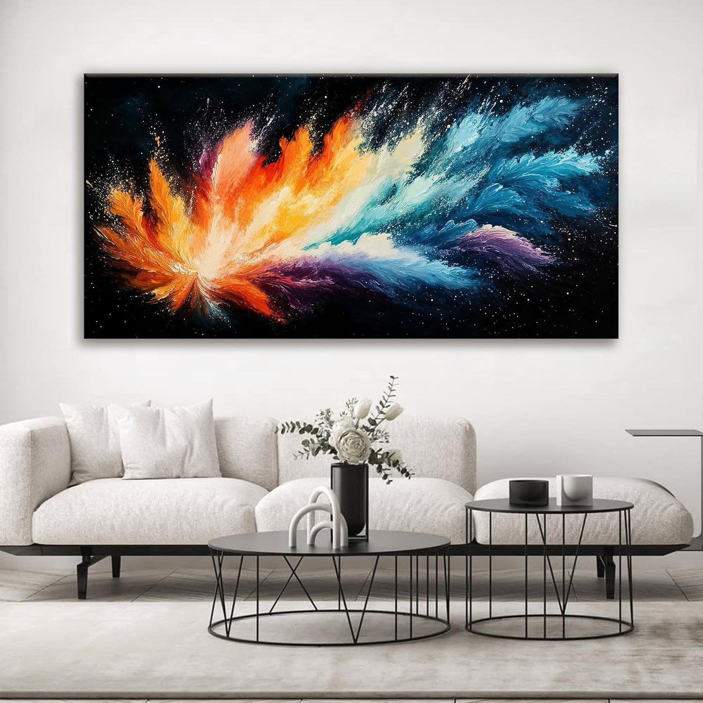 Tsomzxng Large Colorful Abstract Wall Art For Living Room Modern Abstract Wall Decor Maximalist Colorful Canvas Wall Art Decor Prints Artwork Bedroom Kitchen Office Home Wall Decoration 29" × 58"