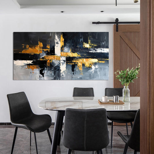 Abstract Canvas Wall Art Decor Modern Wall Art for Living Room Black and White Wall Art Prints Gold Artwork for Walls Modern Abstract Art Abstract Canvas Art Wall Decor Bedroom Office Decor 20" X 40"