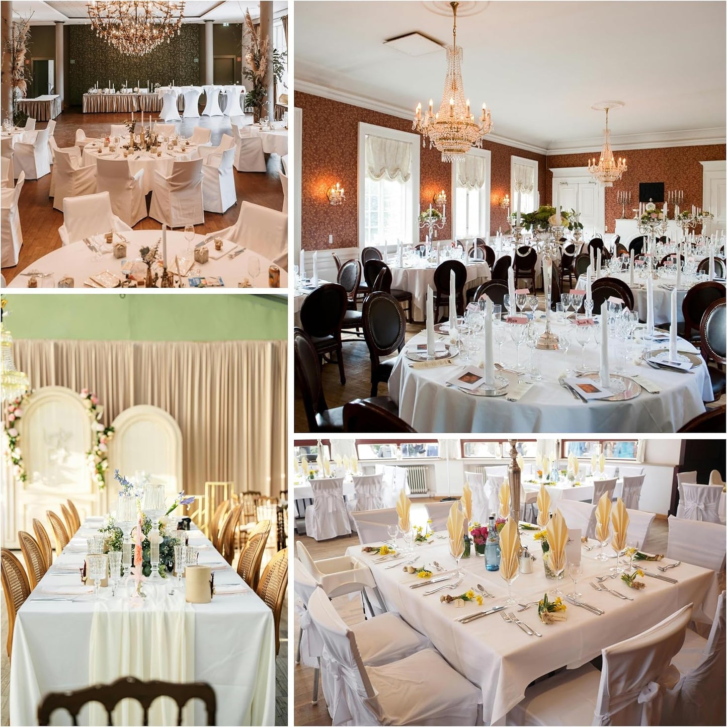 2-Pack 90x156 inch Burgundy Table Cloths, Solid Stain and Wrinkle Resistant Oblong Tablecloth, Premium Plain Weave Polyester Fabric Rectangle Table Linen Covers for Hotel, Banquet