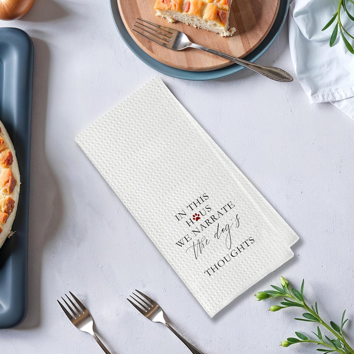 Dog Gifts Kitchen Towels - in This House We Narrate The Dog's Thoughts, Decor Kitchen Towels,Hand Towels, Dish Towels for Kitchen, Gifts for Dog Lovers (16×24 Inches)