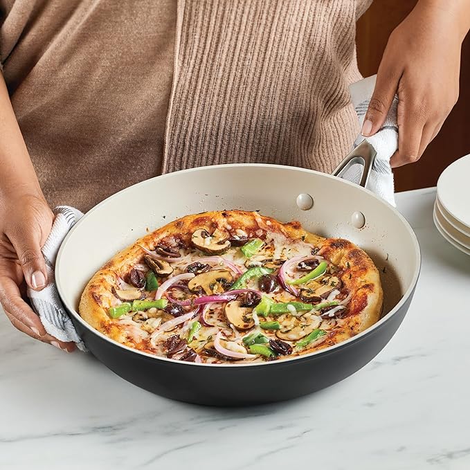 KitchenAid Hard Anodized Ceramic Nonstick Frying Pan/Skillet, 12.25 Inch - Matte Black