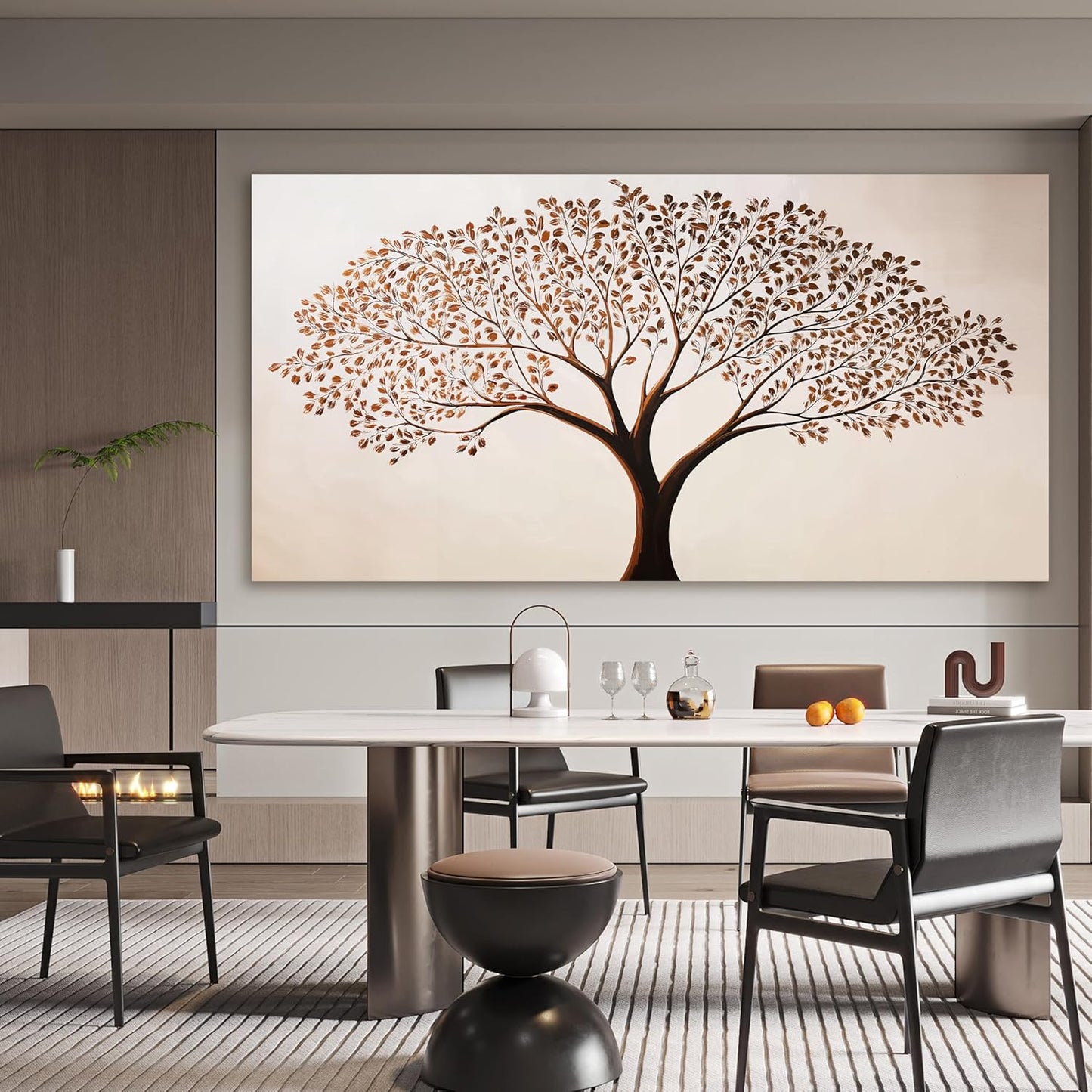 Canvas Art Wall Decor Modern Tree of Life Wall Art Prints Oveersized Canvas Wall Art Decor Minimalist Botanical Wall Art Decor Large Wall Art for Living Room Home Office Wall Decor Aesthetic 29" X 58"