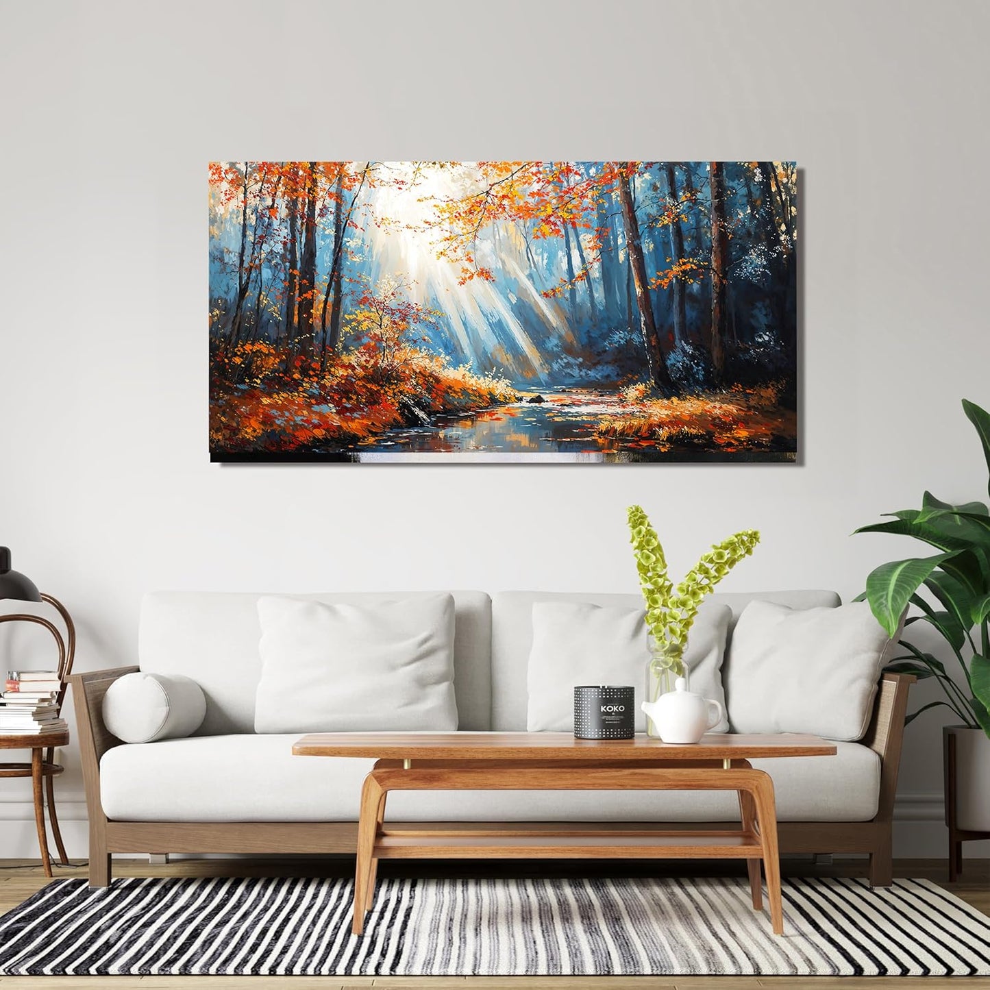 TAIJXAGSG Canvas Wall Art Decor Modern Botanical Wall Art Prints Art Work For Wall Decor Forest Wall Art Pictures For Living Room Nature Landscape Wall Art Decorations Bedroom Office Decor 20"X 40"