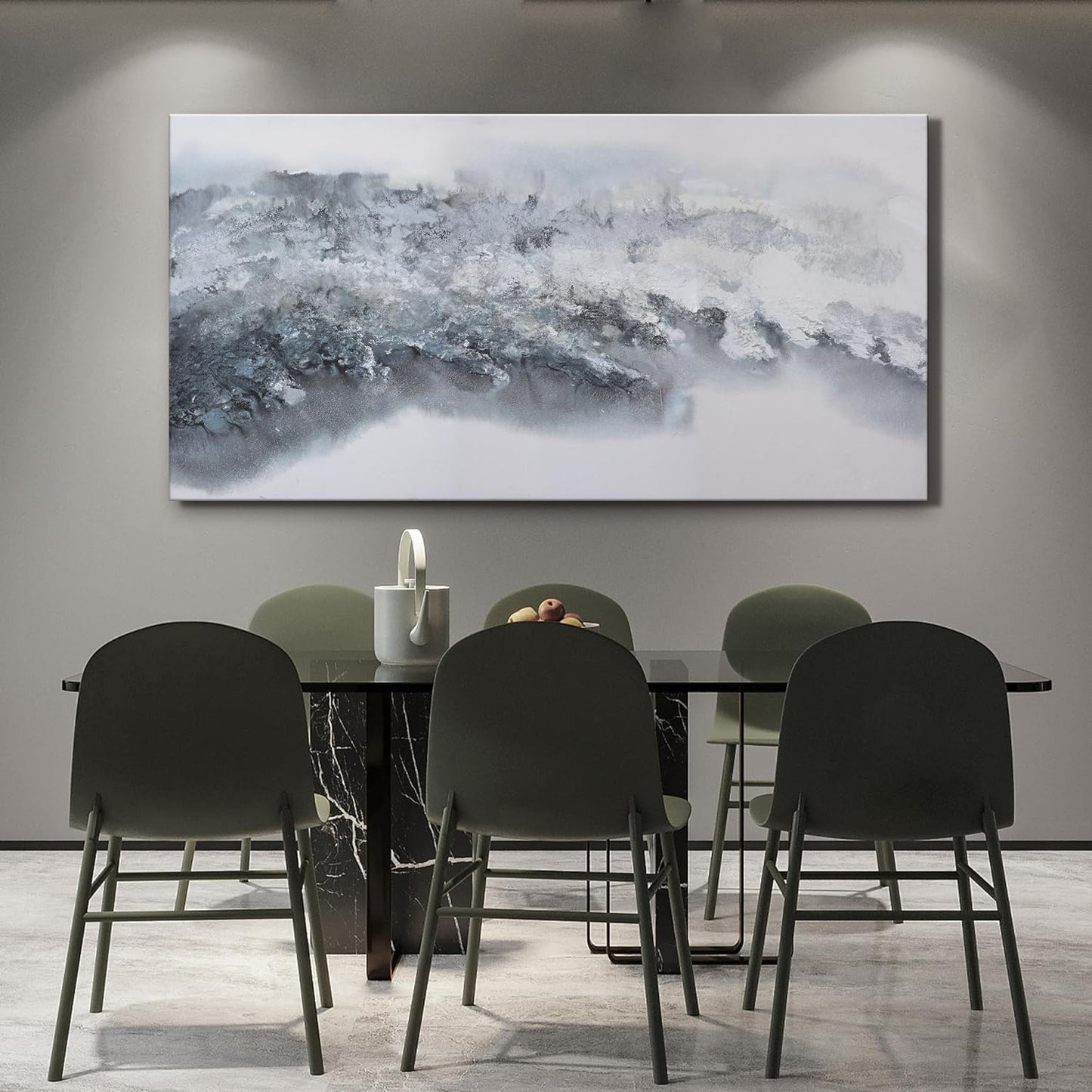 Large Canvas Wall Art Grey And White Abstract Wall Art for Living Room Artwork Decor for Dinning Room Bedroom Hotel Office Kitchen 30x60 In